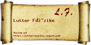 Lutter Füzike névjegykártya